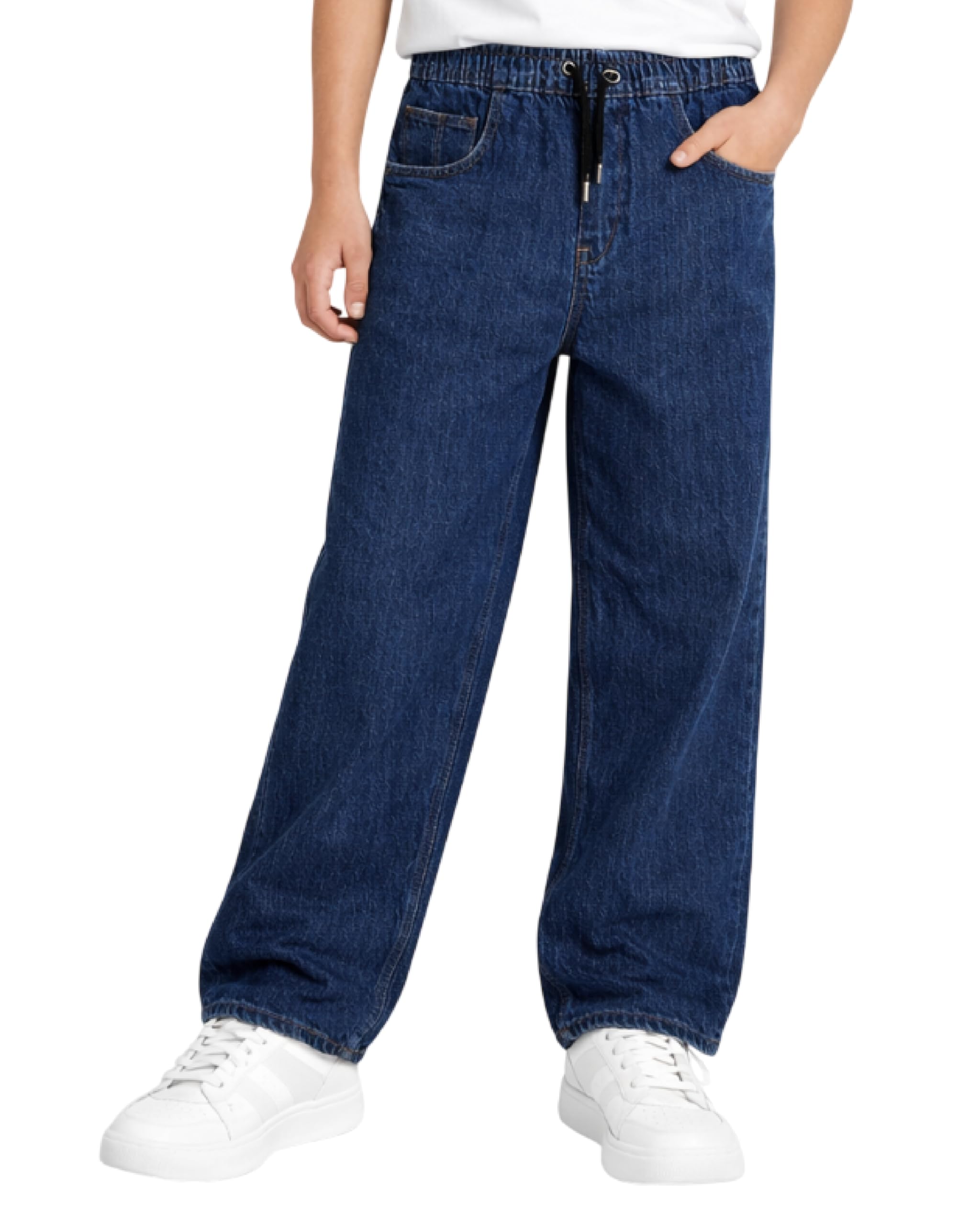 Volcom Boys' Regular Fit Pull-On Denim Jeans, 5-Pocket Style | Relaxed Comfort That Moves with Growing Kids, a Classic Timeless Look for School, Weekends or Everyday Wear