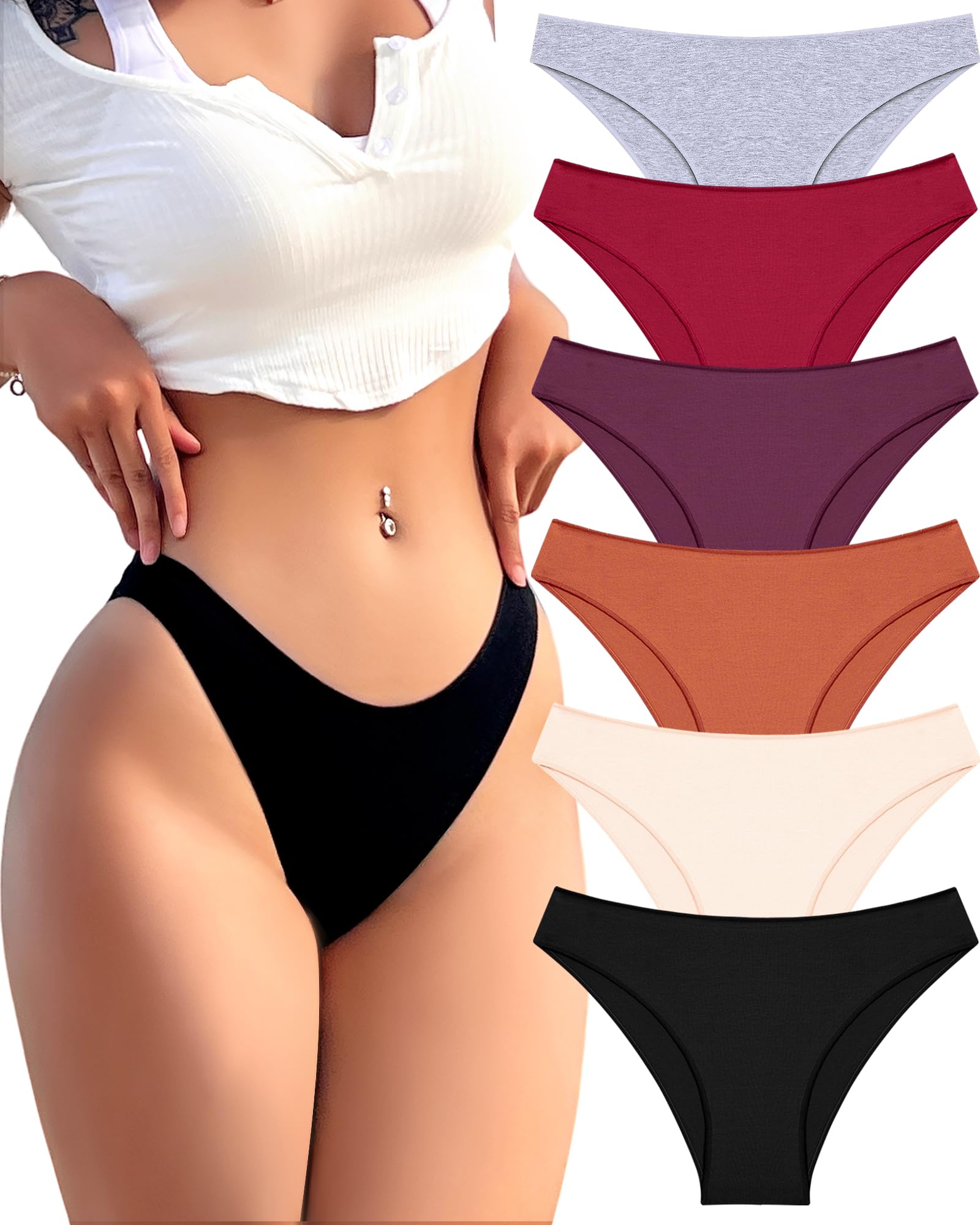 FINETOO Cotton Underwear for Women Sexy Cheeky Bikini Panties Lingerie