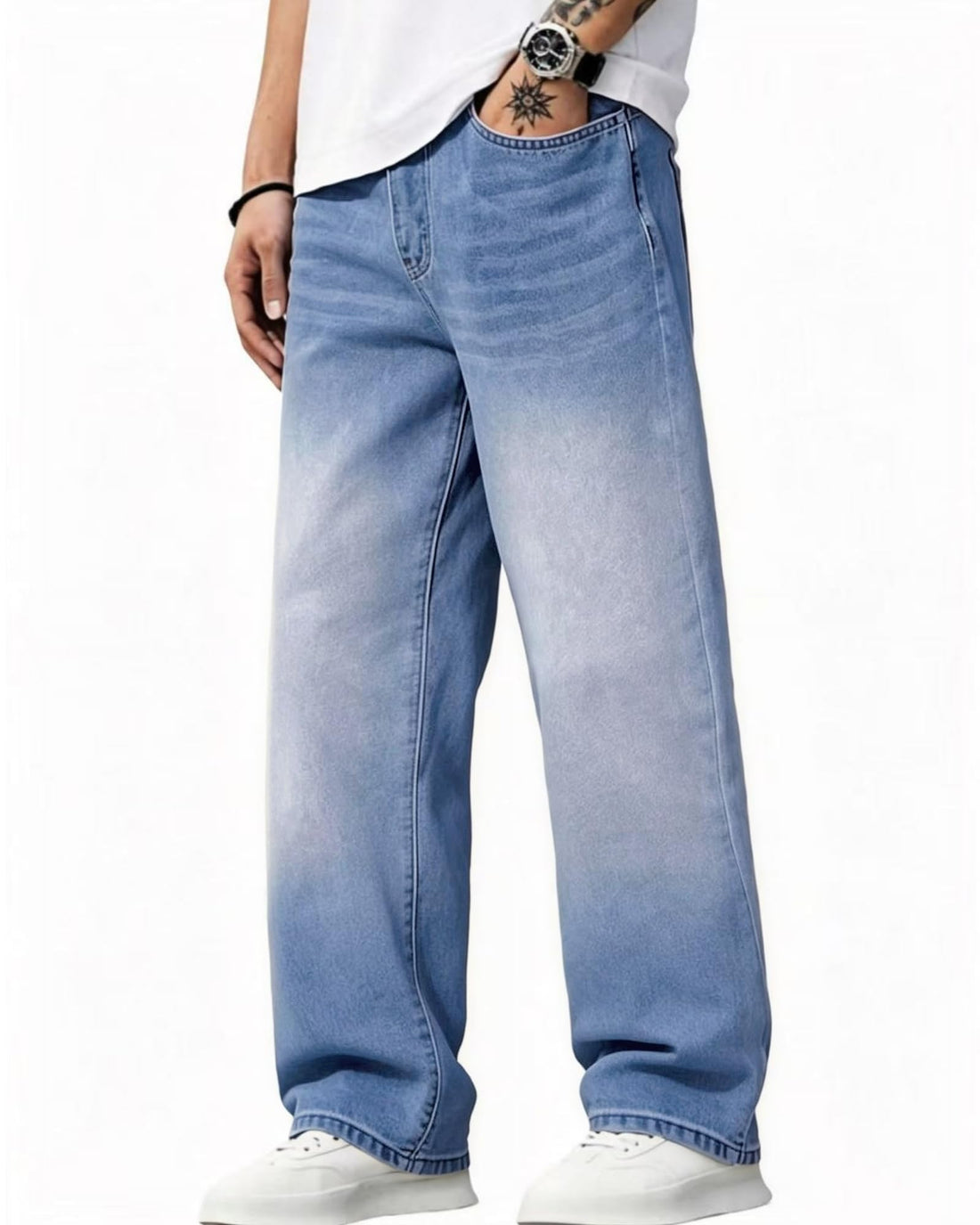 Baggy Jeans for Men Y2K Streetwear Vintage Wide Leg Loose Fit Denim Pants Hip Hop Skater Carpenter Jeans