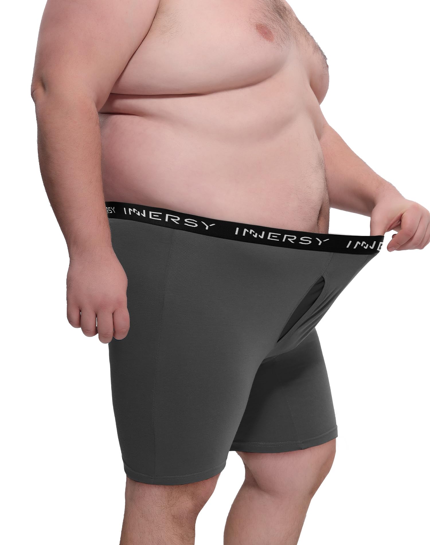 INNERSY Men's Big and Tall Boxer Briefs Cotton Moisture Wicking Underwear 4-Pack
