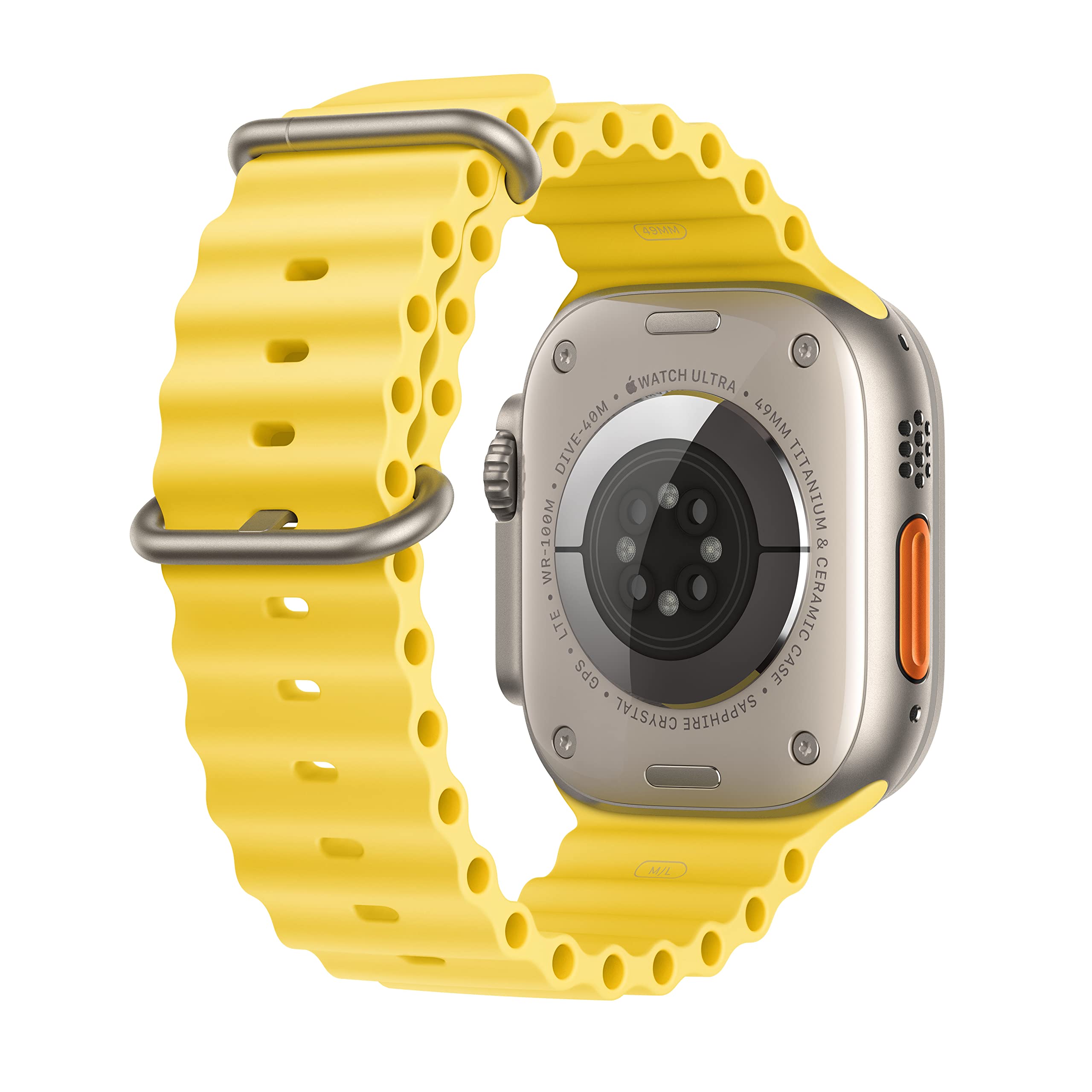 Apple Watch Ultra [GPS + Cellular 49mm] Titanium Case with Midnight Ocean Band, One Size (Renewed Premium)