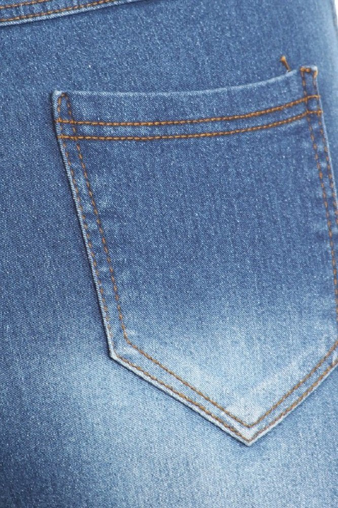 Jvini Women’s Stretch Denim Pull On Jeans with Pockets – Ripped Distressed Elastic Waist Jeggings Skinny Denim Pants
