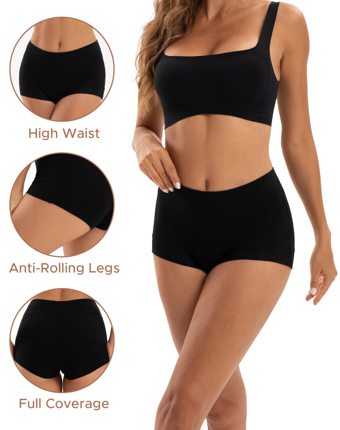 INNERSY Women's Cotton Boyshorts Underwear Soft Boxer Briefs 4-Pack