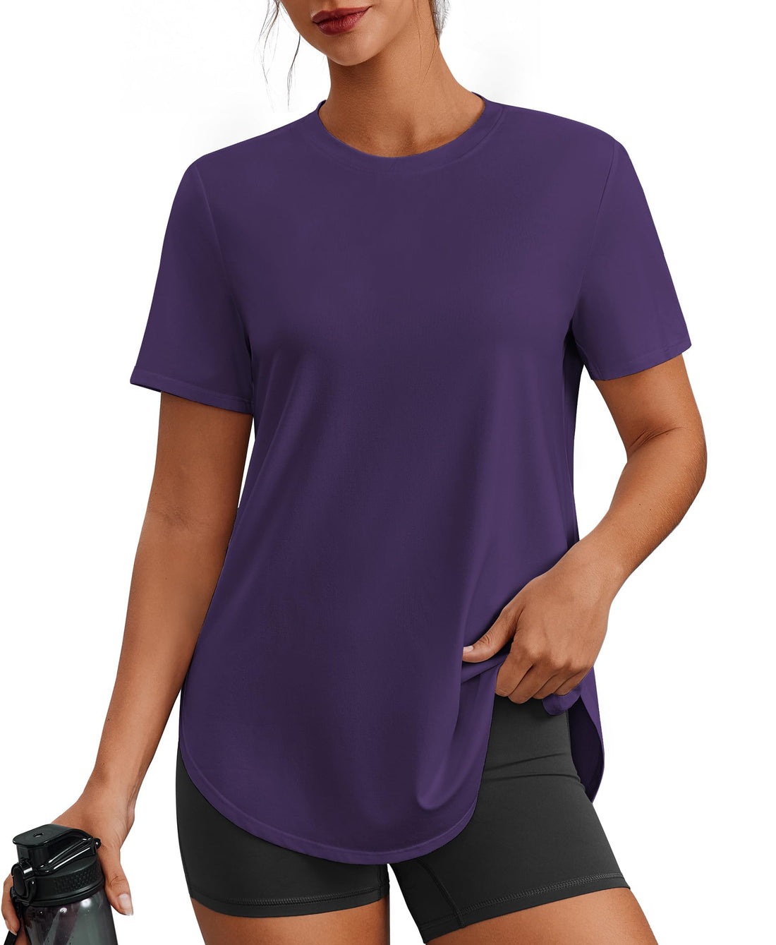 PINSPARK Workout Tops for Women Short Sleeve Athletic Shirts UPF 50+ Quick Dry Running Outfits for Exercise Gym Hiking S-3XL