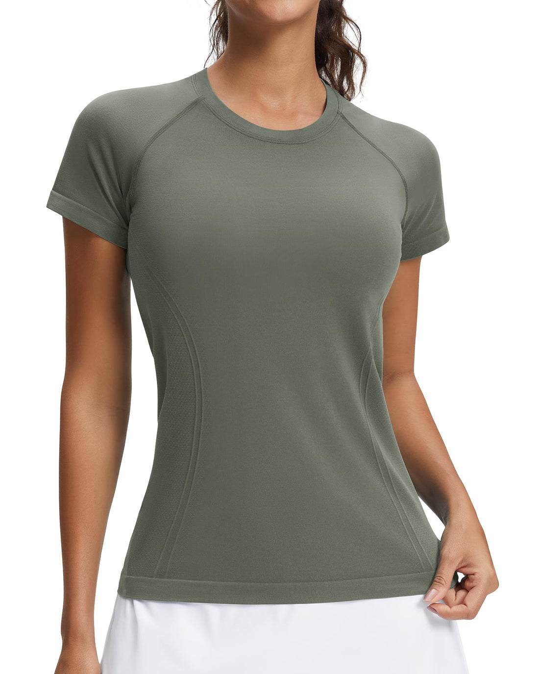 Stelle Womens Workout Tops Short Sleeve Seamless Athletic Shirts Yoga Gym Running T-Shirts