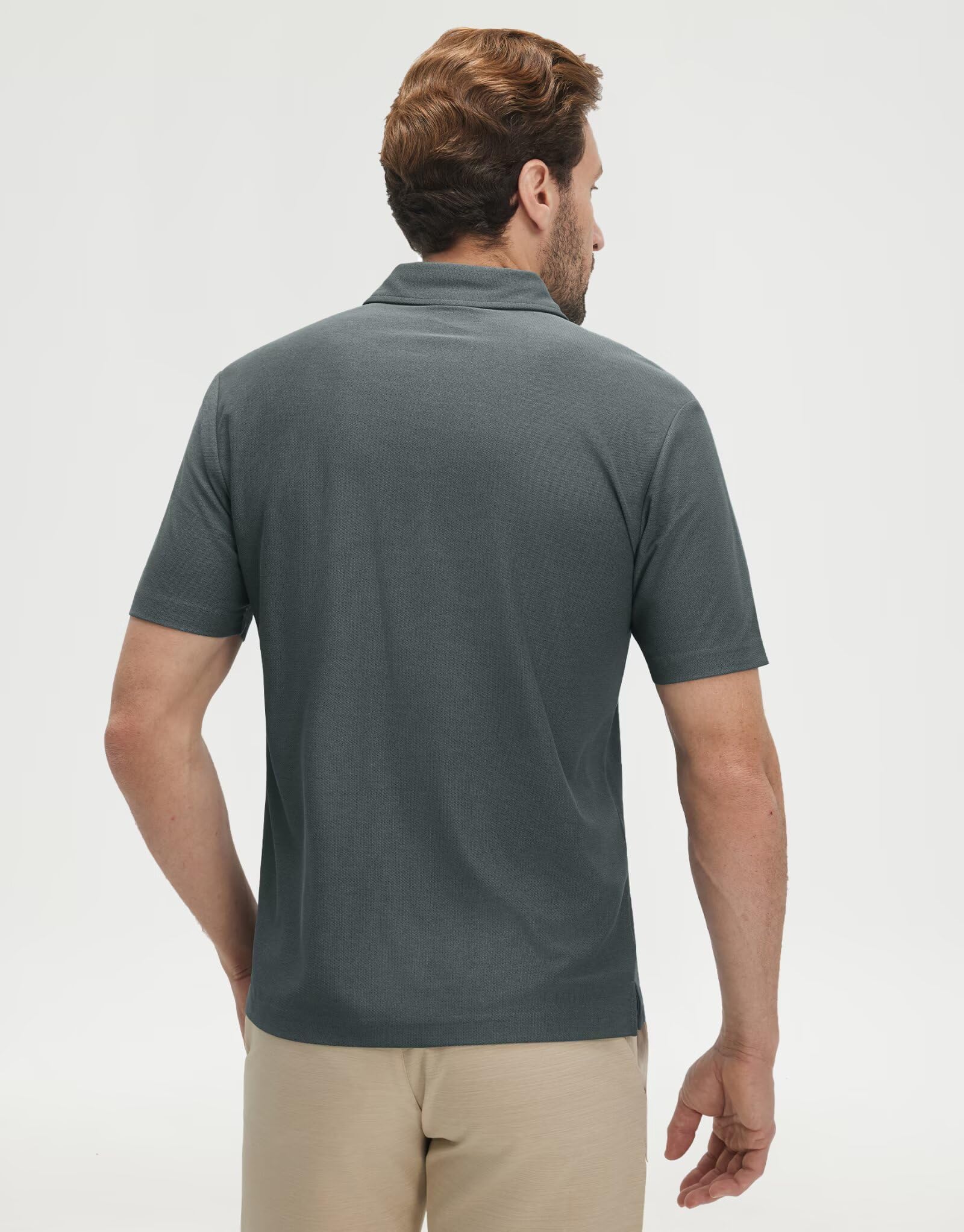 M MAELREG Golf Shirts for Men Heather Pocket Lightweight Moisture Wicking Cllared Stretch Mens Polo Shirts Short Sleeve