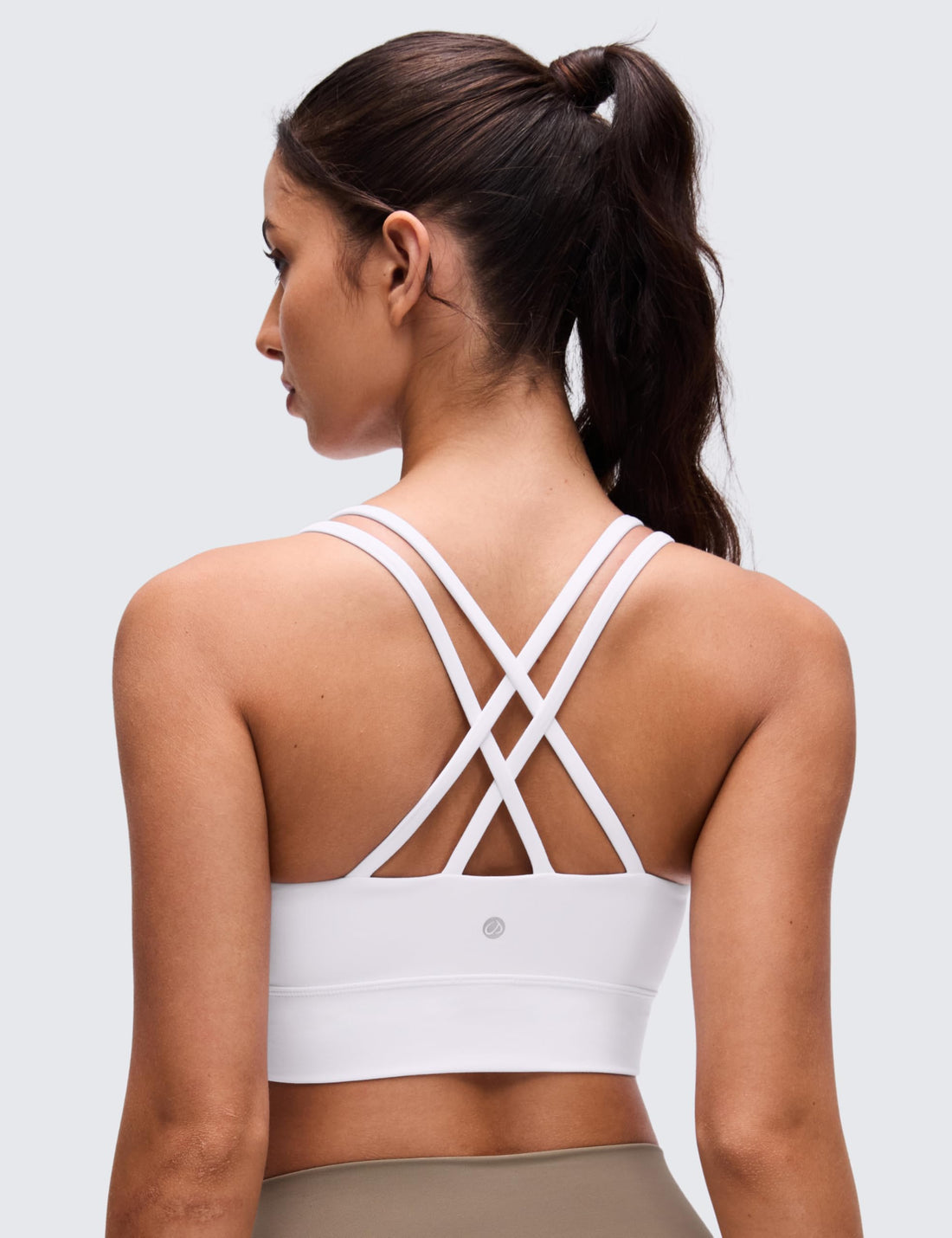 CRZ YOGA Softness Mold Butterluxe Sports Bras | Molded Cup, Light Support, Yoga, Extremely Soft, Longline, Strappy Back, Scoop Neck, for Women