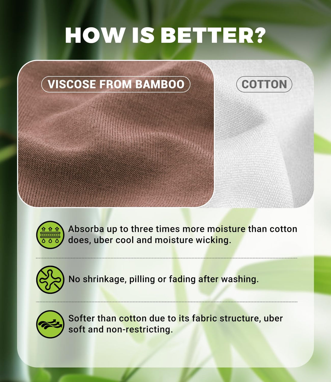 BAMBOO COOL Womens Underwear, Moisture-Wicking Briefs, Soft and Breathable Panties, Mid Waist, 5-Pack