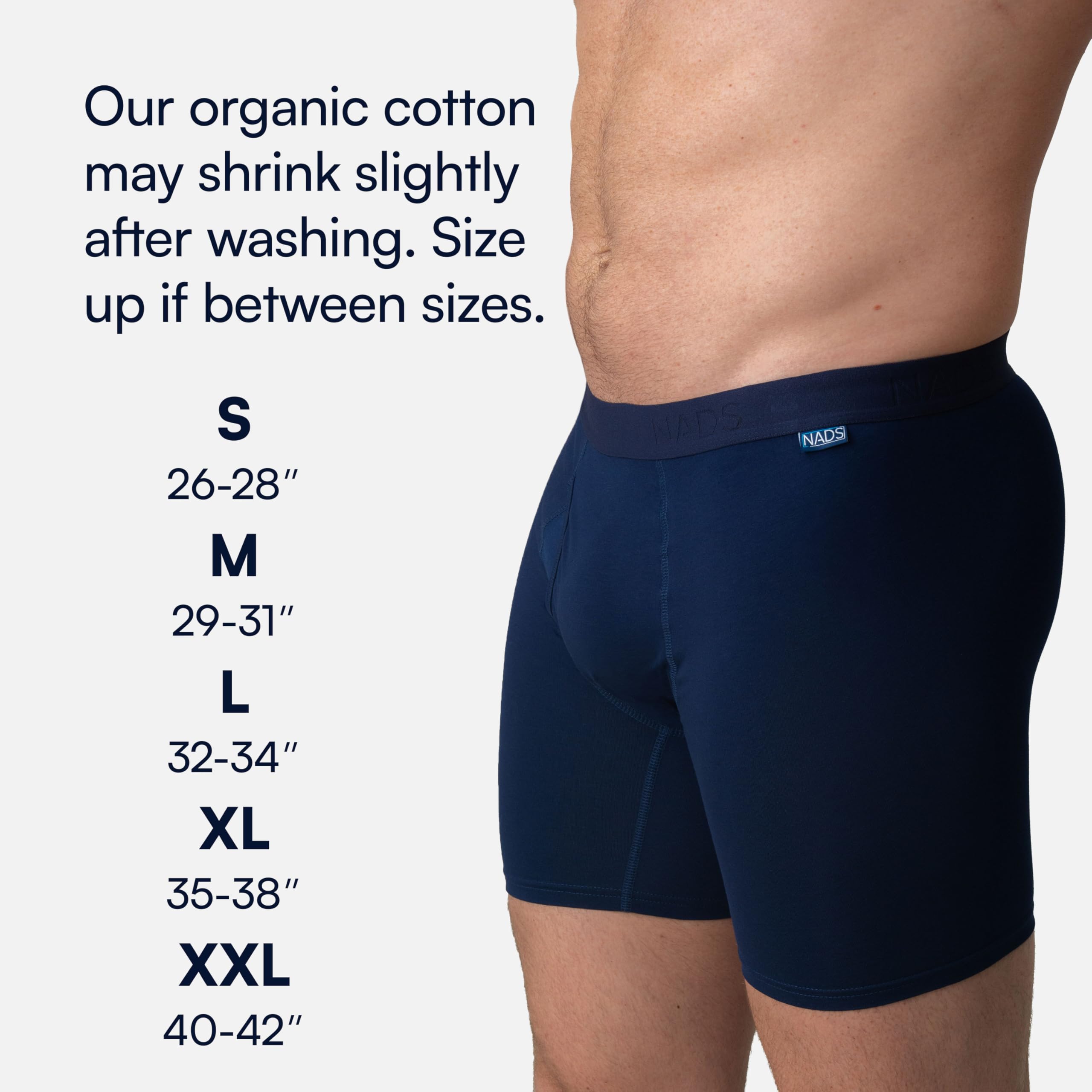 NADS Organic Cotton Boxer Briefs – Hormone-Friendly, Non-Toxic Men’s Underwear for Comfort, Support & Safer Nuts – Multi-Pack