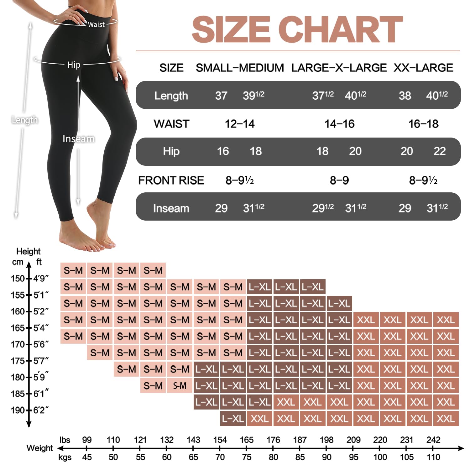 3 Pack Leggings for Women-No See-Through High Waisted Tummy Control Yoga Pants Workout Running Legging