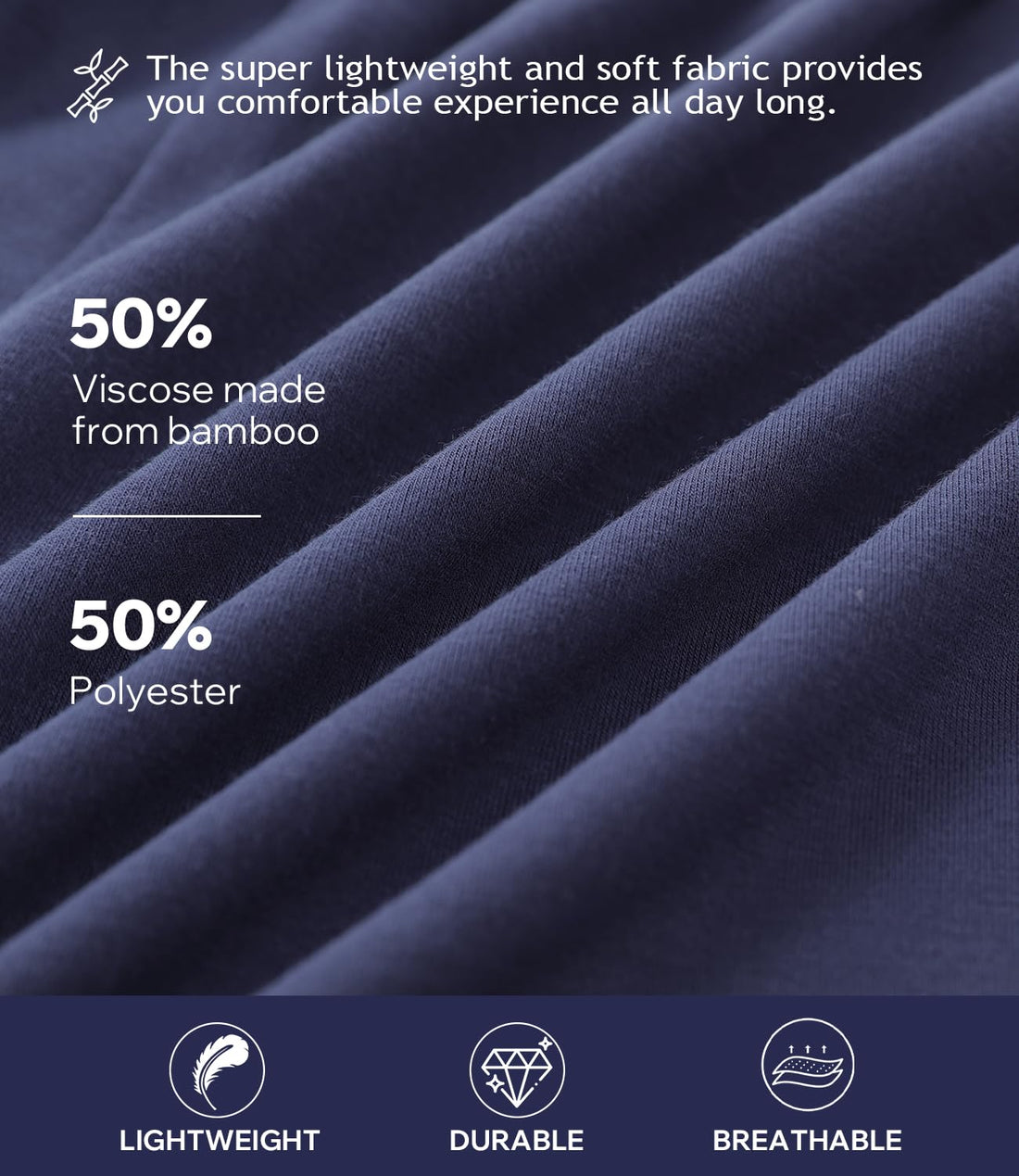 BAMBOO COOL Mens Boxers Durable Comfortable Boxer Shorts for Men Loose Ultra-Soft Men's Underwear (3 or 5 Pack)