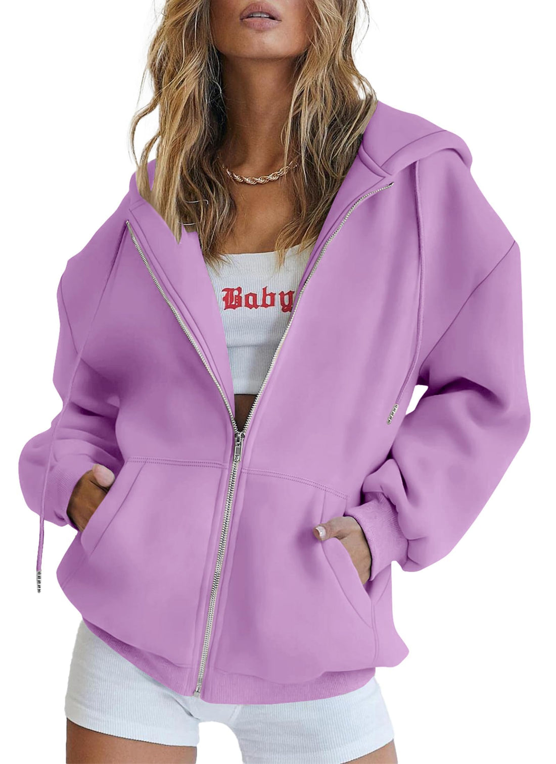 PRETTYGARDEN Women's Fall Zip Up Hoodies Sweatshirts | Comfy Fleece Lined, Long Sleeve Pockets, Drawstring Hooded, Loose Fit, Trendy Y2K, Track Jackets, Spring Winter Clothing