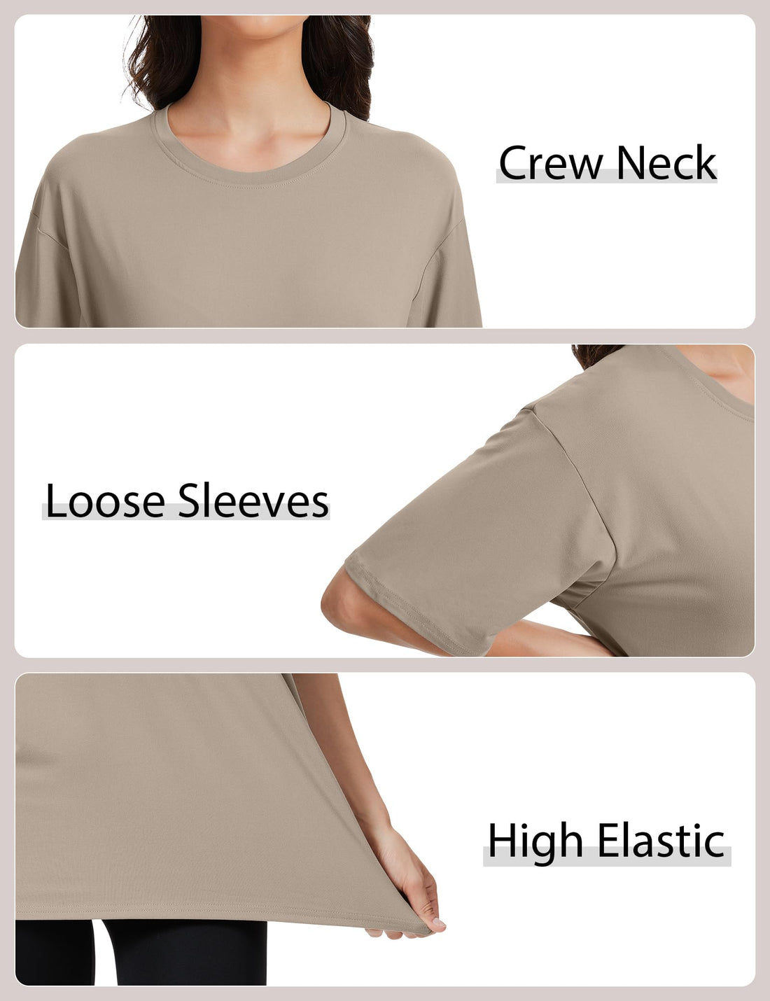 Kinglaman 5 Pack Womens Oversized T Shirts Crew Neck Loose Fit Short Sleeve Tshirts Summer Workout Plus Size Tee Tops