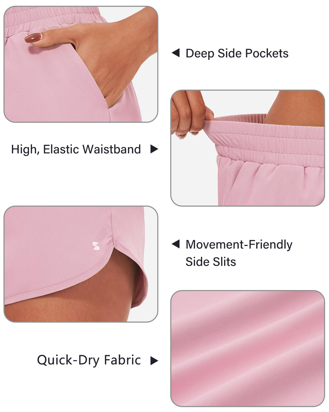 Stelle Womens 3" Running Shorts Mesh Liner High Waisted Workout Shorts Quick Dry Dolphin Athletic Shorts with Pockets