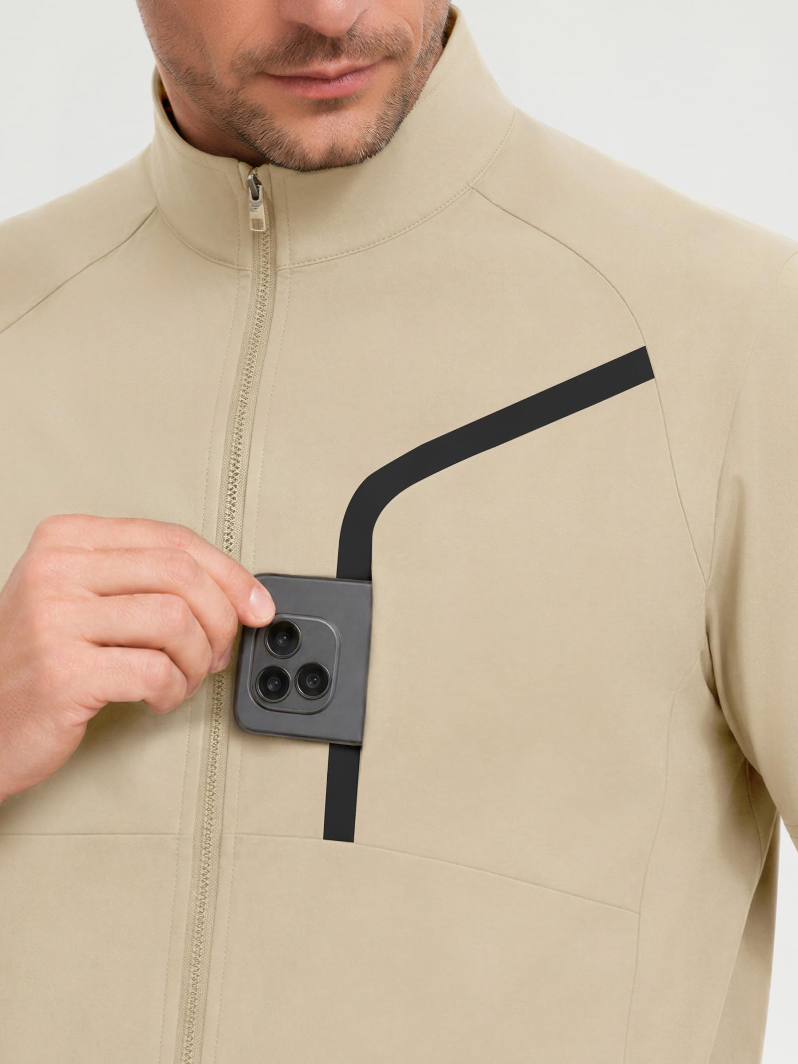 M MAELREG Short Sleeve Golf Jackets for Men with Full Zipper Lightweight UPF50+ Hiking Vests For Men with Button Pockets