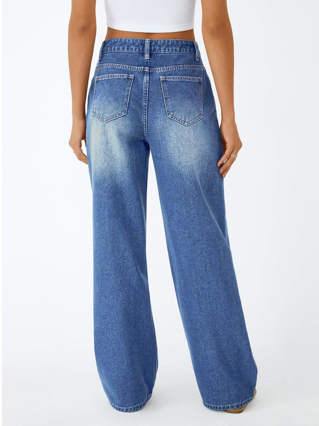 Trendy Queen Women High Waisted Straight Wide Leg Jeans Stretch Baggy Pants | High Rise Denim, Relaxed Fit Trousers, Retro Y2K Aesthetic, Streetwear Style, Long Straight Leg Pants