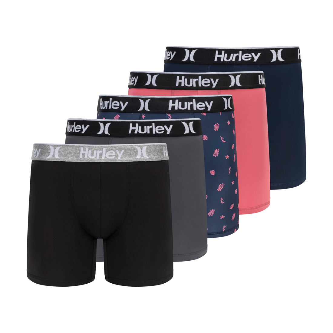 Hurley mens 5 Pack Stretch Boxer Briefs