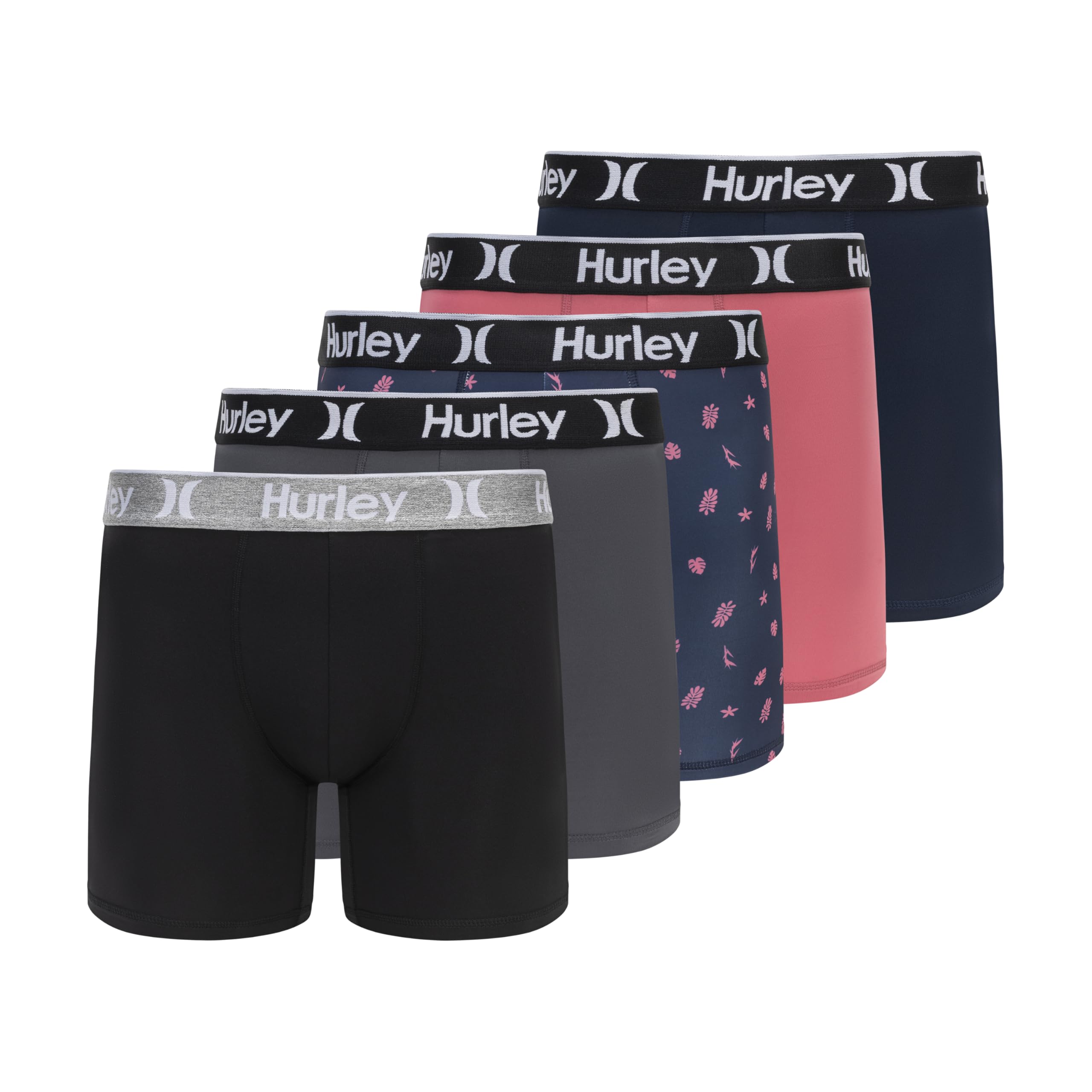 Hurley mens 5 Pack Stretch Boxer Briefs