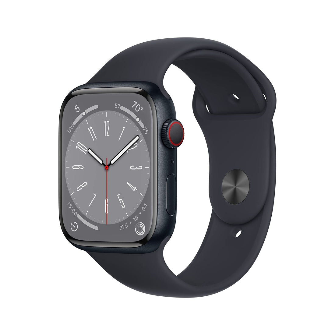 Apple Watch Series 8 [GPS, 45mm] - Midnight Aluminum Case with Midnight Sport Band, M/L (Renewed)