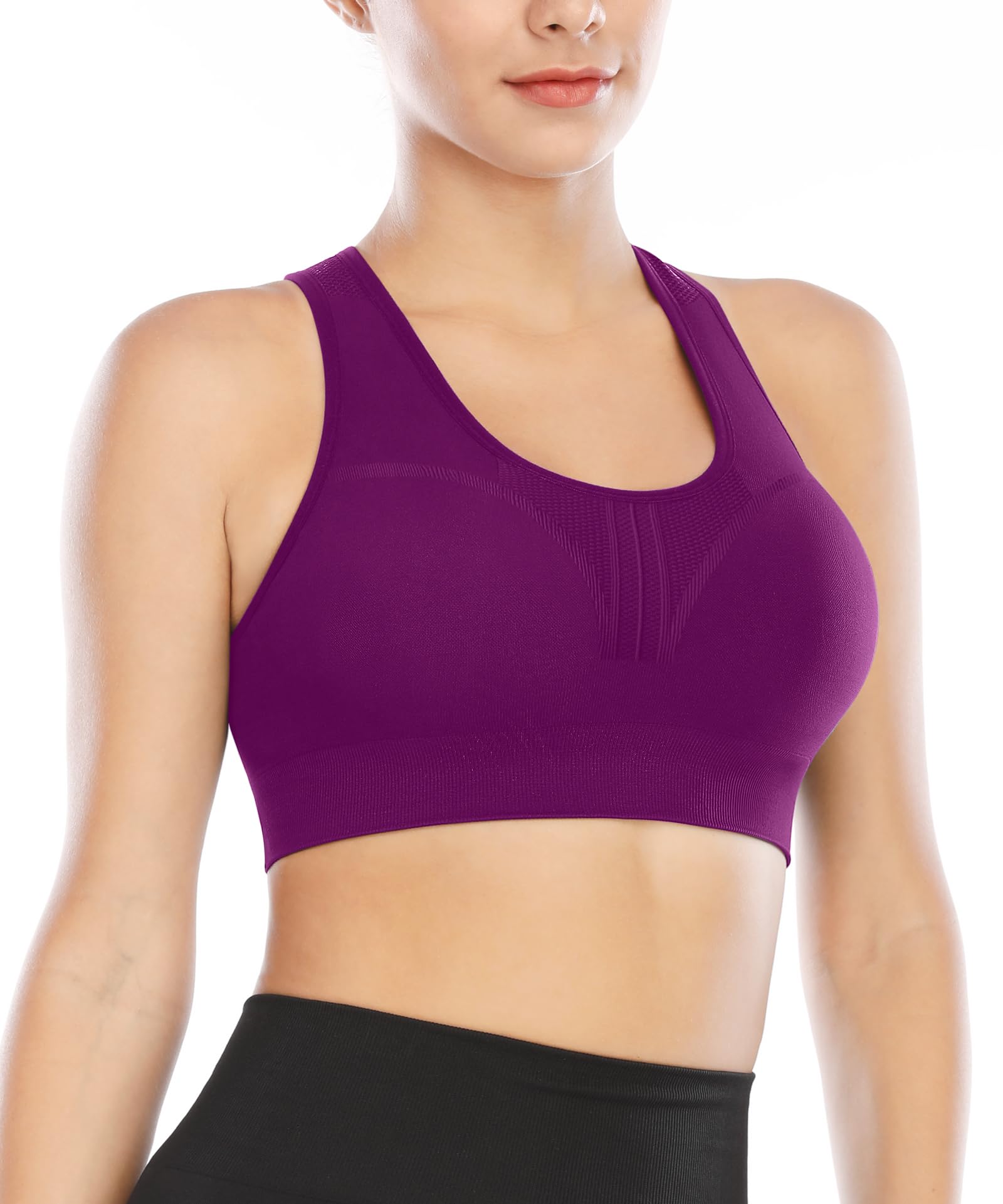 Heathyoga High Impact Sports Bras for Women High Support Padded Sports Bra Pack Racerback Bras for Women Workout Bra Sets