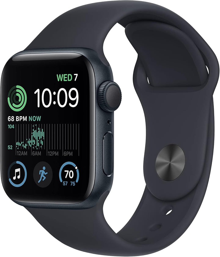 Apple Watch SE (2nd Gen) (GPS, 40mm) - Midnight Aluminum Case with Midnight Sport Band, S/M (Renewed)