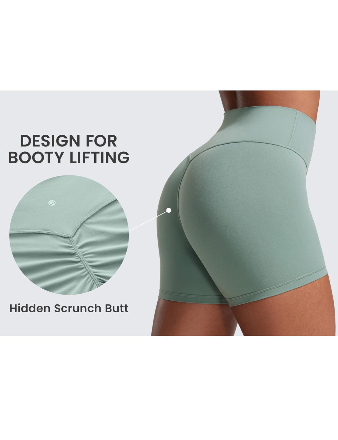 CRZ YOGA Secretsculpt Biker Shorts 4" | Booty Scrunch Butt, Butterlift, Buttery Soft, Moderate Compression, Workout, Pilates, No Front Seam, High Waist, for Women