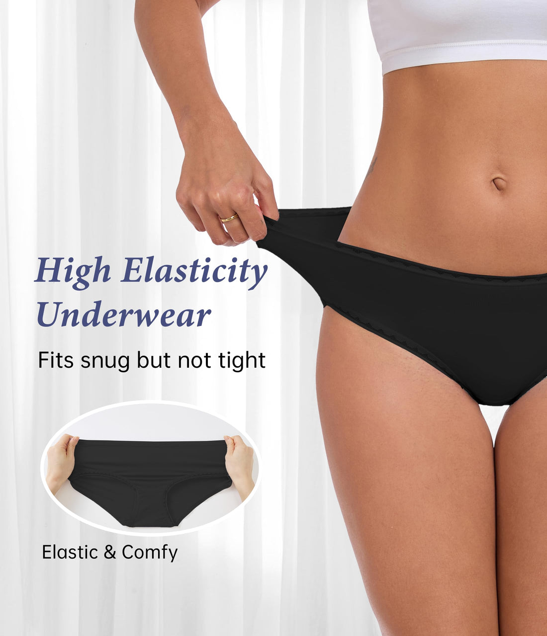 ANLIQI Modal Hipster Underwear Women Soft Moisture Wicking Panties 3/6 Pack
