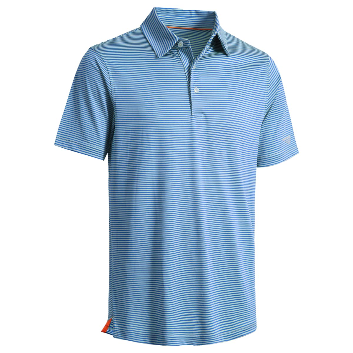 Men's Golf Polo Shirts Short Sleeve Striped Performance Moisture Wicking Dry Fit Golf Shirts for Men