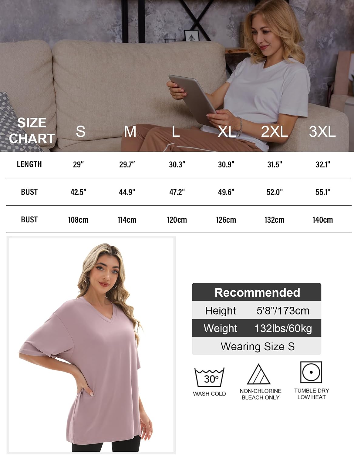 Kinglaman 4 Pack Oversized TShirts for Women Drop Shoulders Dry Fit Tops | Baggy quick dry crew neck tops, trendy oversized plus size gym & lounge tees