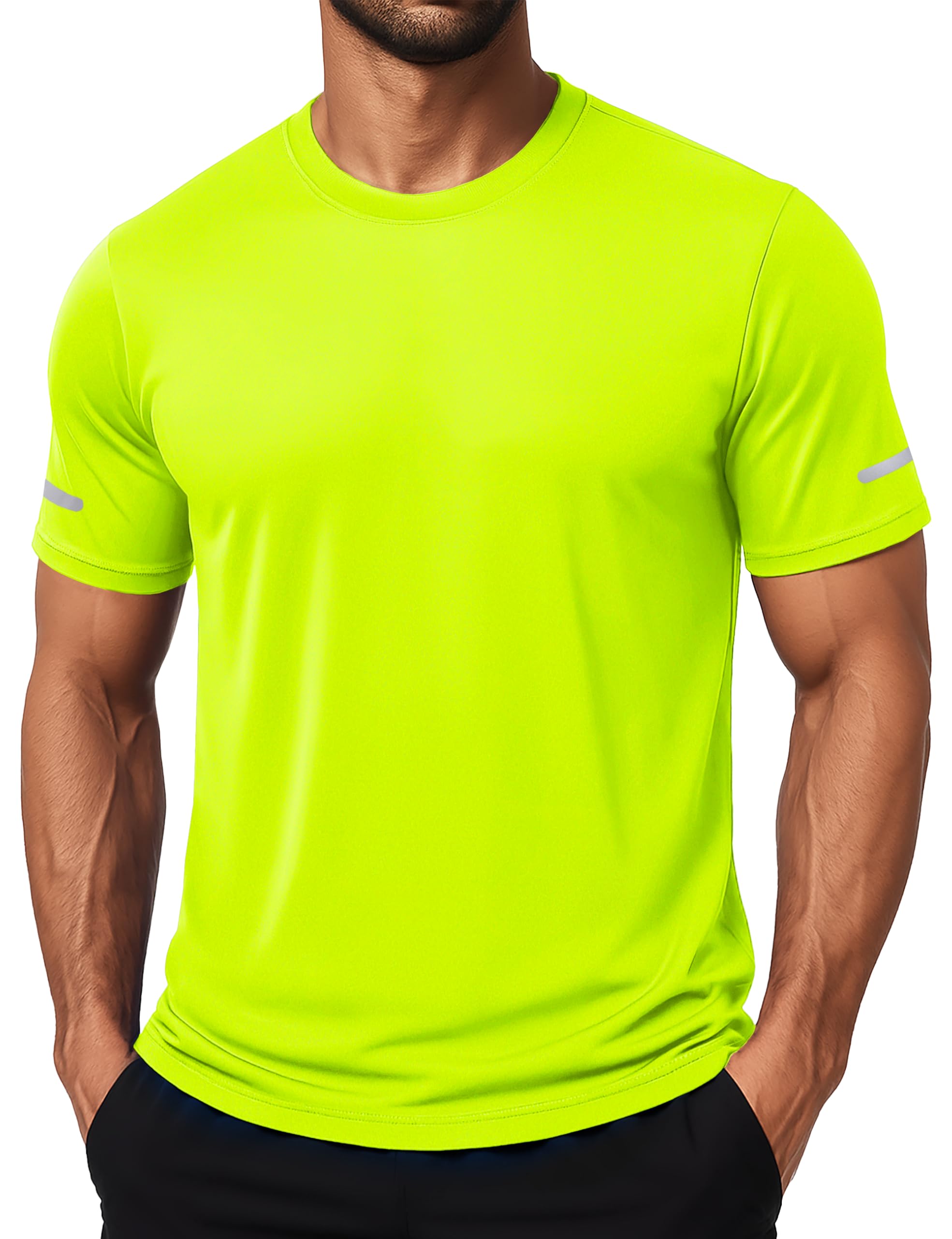 MAGCOMSEN Mens Workout Shirts Dry Fit Sun Protection Athletic Short Sleeve Shirt UPF 50+ Gym Running Swim Rash Guard Top