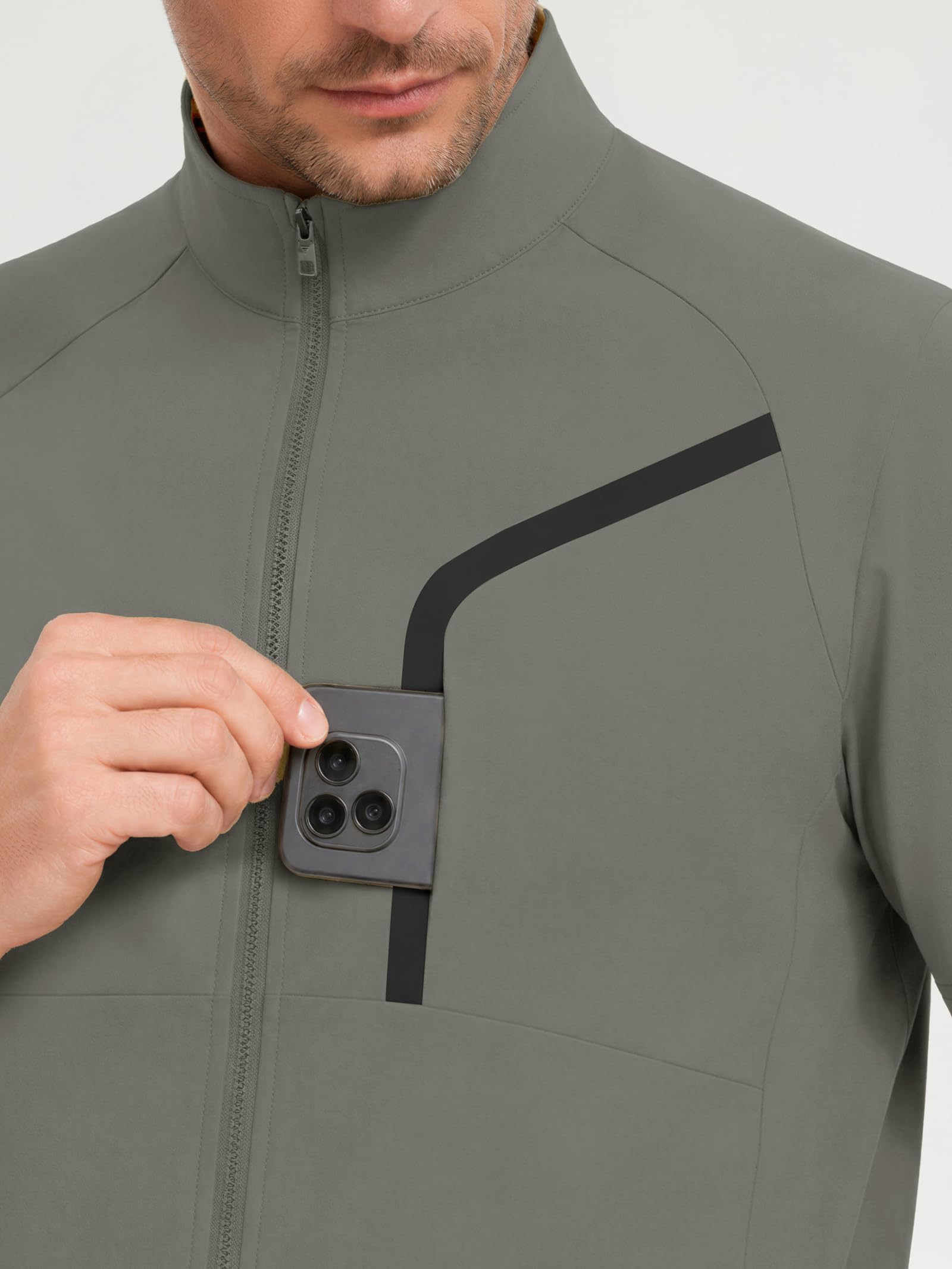 M MAELREG Short Sleeve Golf Jackets for Men with Full Zipper Lightweight UPF50+ Hiking Vests For Men with Button Pockets