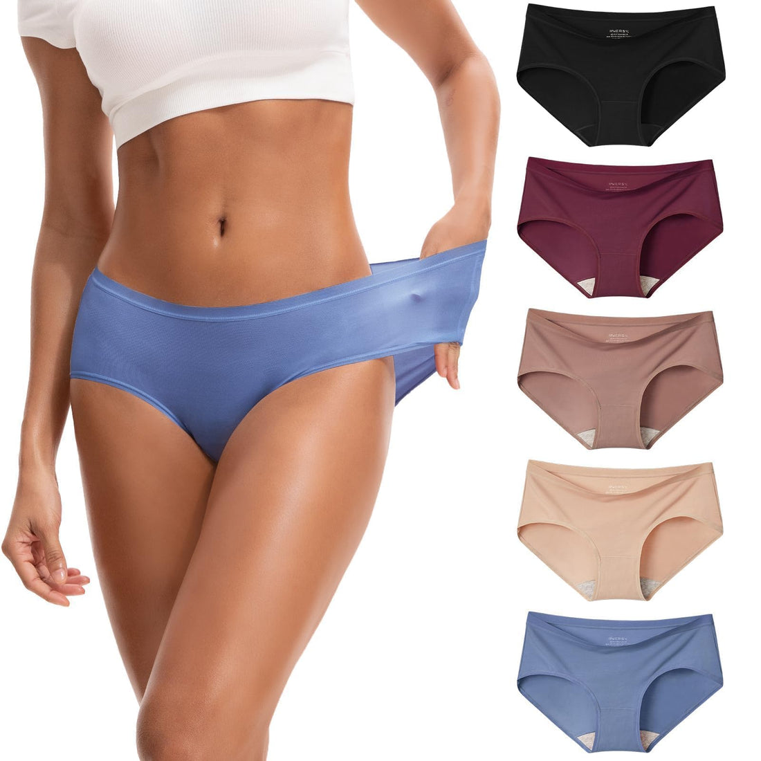 INNERSY Women's No Show Modal Underwear Quick Dry Panties 5-Pack