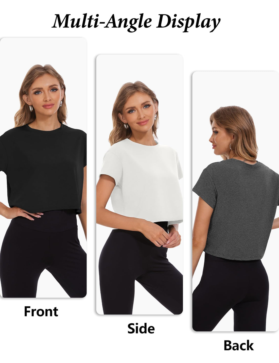 Dalavch 4/6 Pack Women's Crop Top Short Sleeve Athletic Workout Loose Fit | Sports, Exercise, Yoga, Running, Hiking, Gym, Boxy, Baggy, Casual, Tees, Activewear, Cropped, T-Shirts
