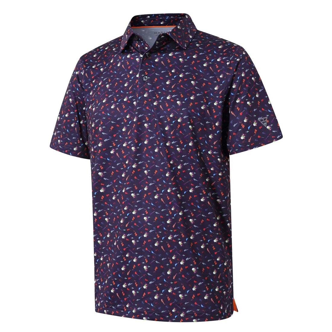 Golf Shirts for Men Dry Fit Short Sleeve Print Performance Moisture Wicking Polo Shirt