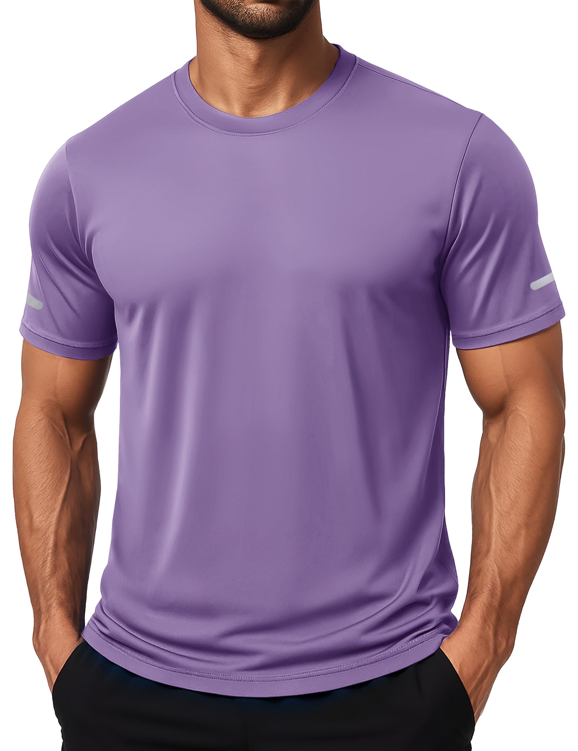 MAGCOMSEN Mens Workout Shirts Dry Fit Sun Protection Athletic Short Sleeve Shirt UPF 50+ Gym Running Swim Rash Guard Top