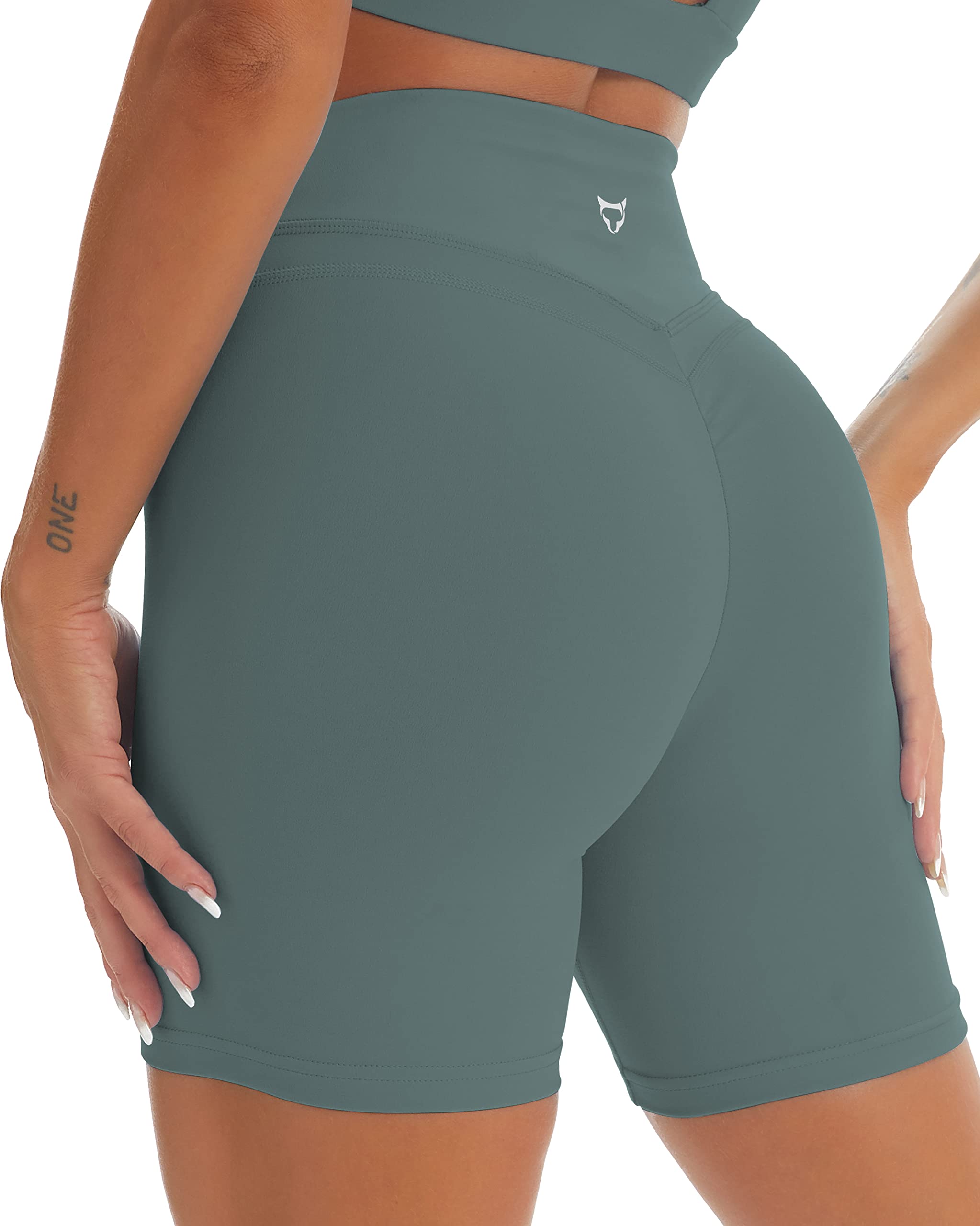 TomTiger Yoga Shorts for Women Tummy Control High Waist Biker Shorts Exercise Workout Curve Lifting Tights Short Pants