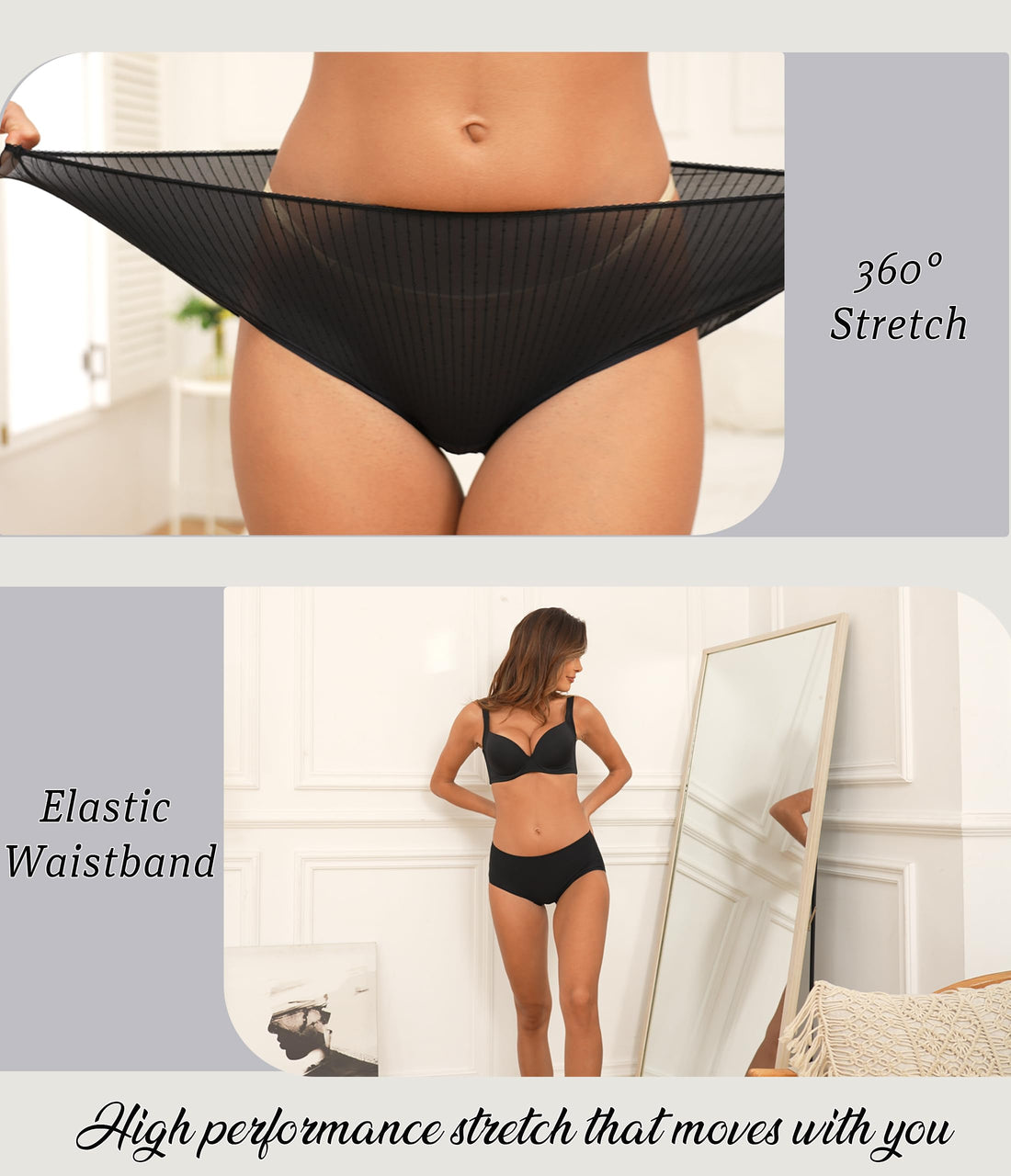 ANLIQI Quick Dry Underwear for Women Travel Panties Pack Hipster Panty Soft & Lightweight Bikini Brief Stay Fresh Undies