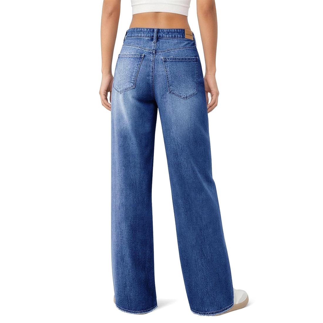 Women's Wide Leg Jeans High Waisted Baggy Straight Leg Loose Stretchy Casual Denim Pants