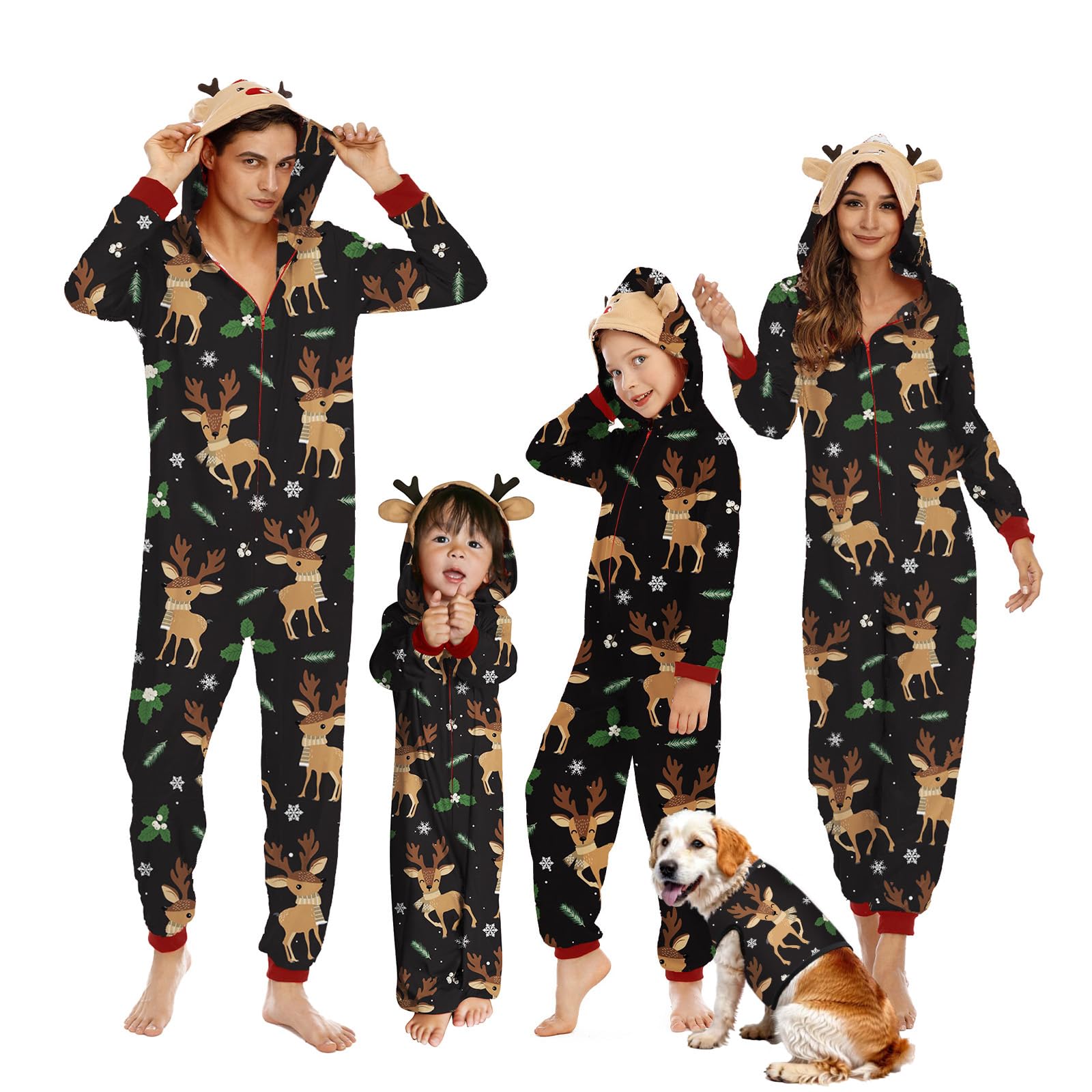 Neufigr Family Christmas Pajamas Matching Sets, Xmas PJs Mathching Set, Holiday Family Sleepwear Sets Long Sleeves Onesies