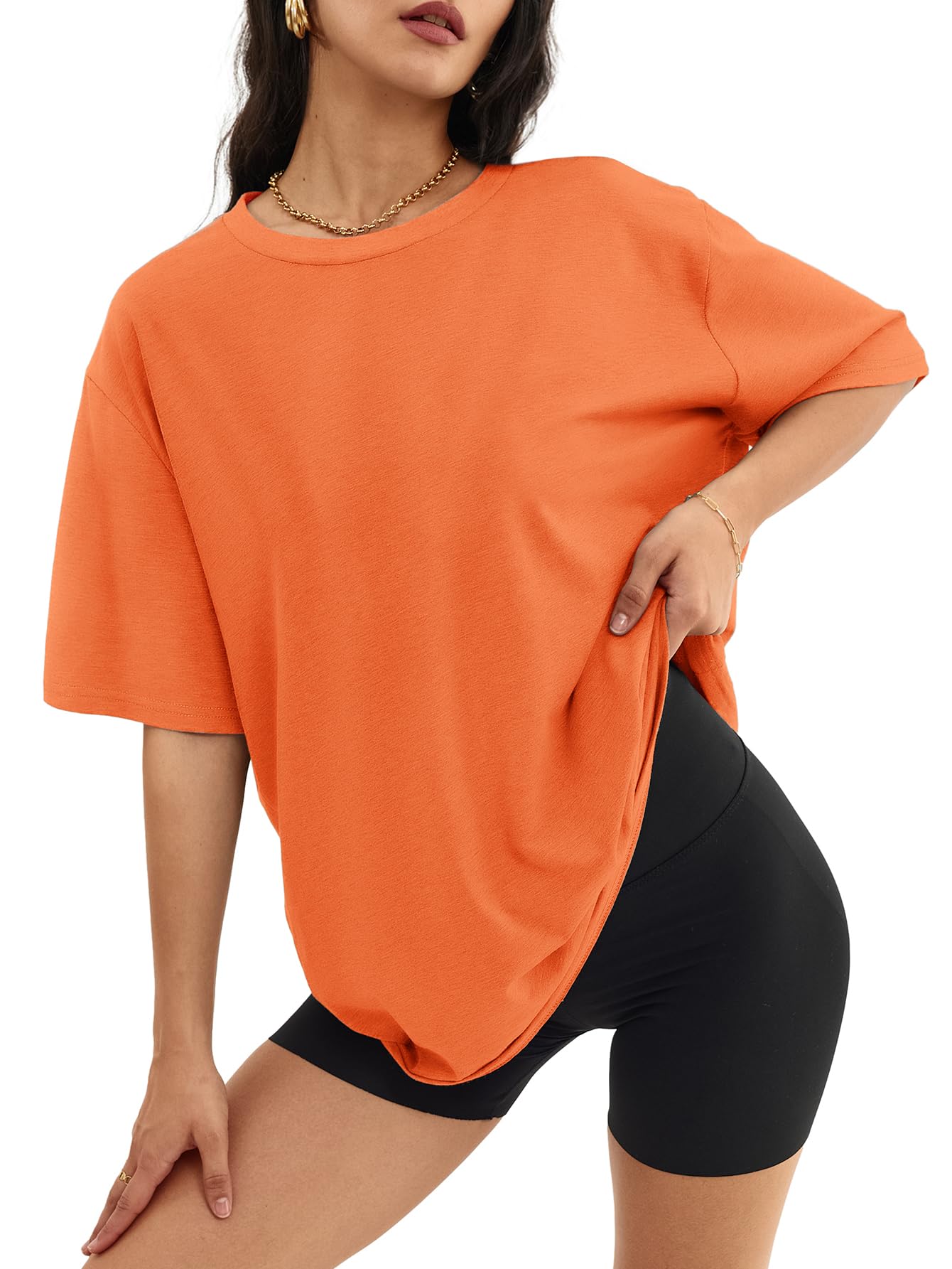 ATHMILE Womens Oversized T Shirts Casual Tee Workout Tops Gym Clothes Summer Loose Fit Short Sleeve Graphics Basic Y2K 2026