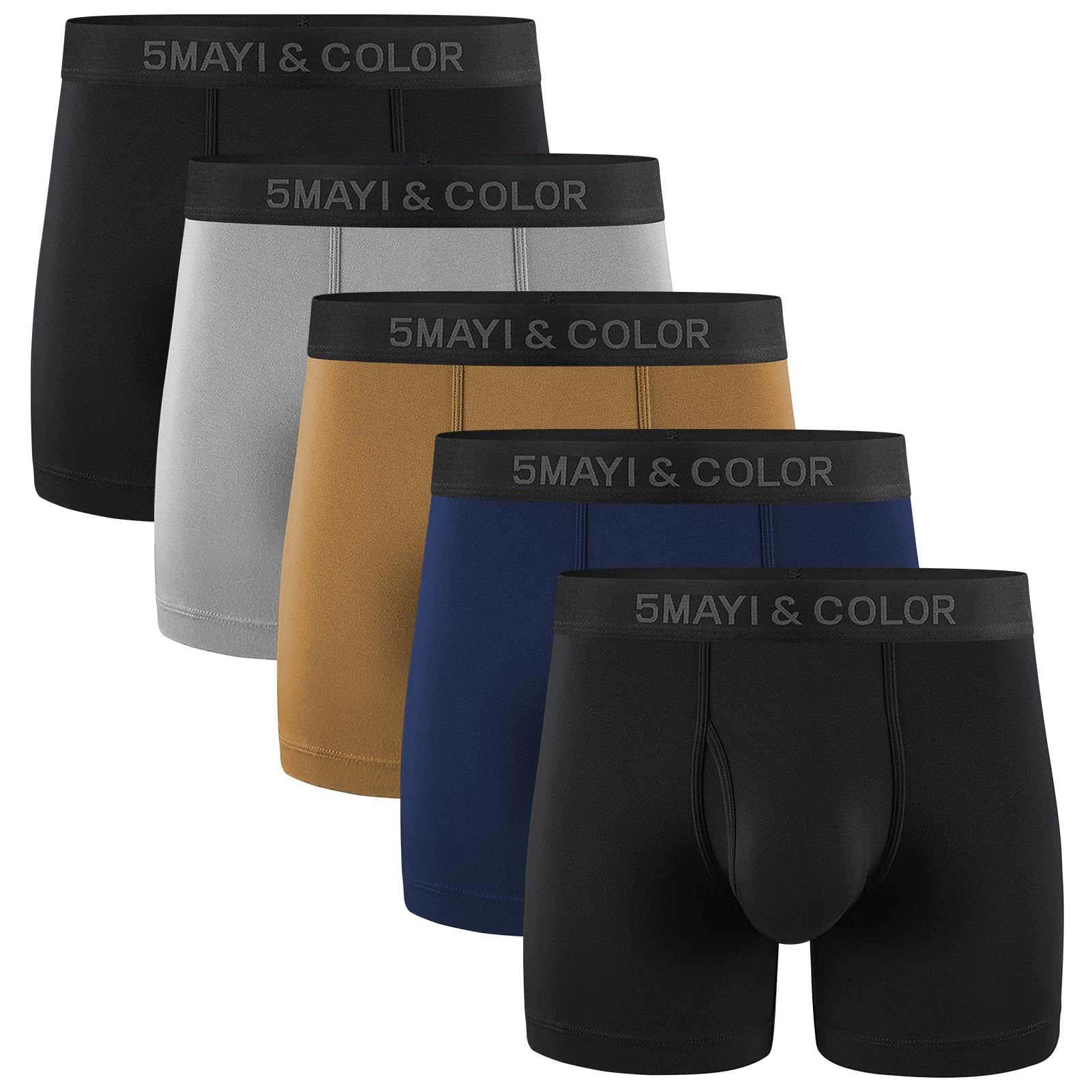 5Mayi Men's Underwear Boxer Briefs Cotton Regular Long Mens Boxer Briefs Underwear Men Pack S M L XL XXL