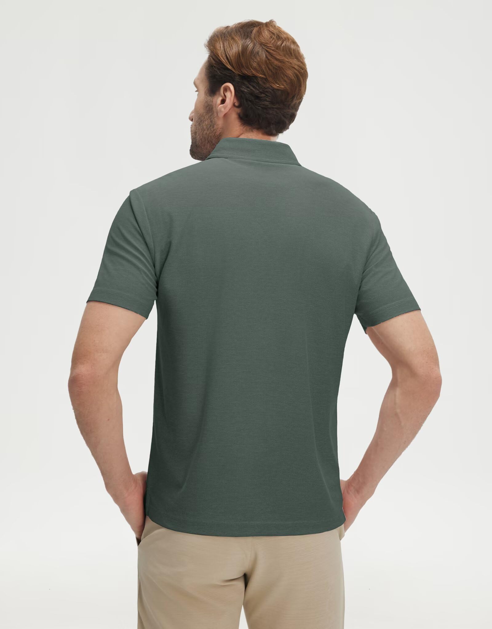 M MAELREG Golf Shirts for Men Heather Pocket Lightweight Moisture Wicking Cllared Stretch Mens Polo Shirts Short Sleeve