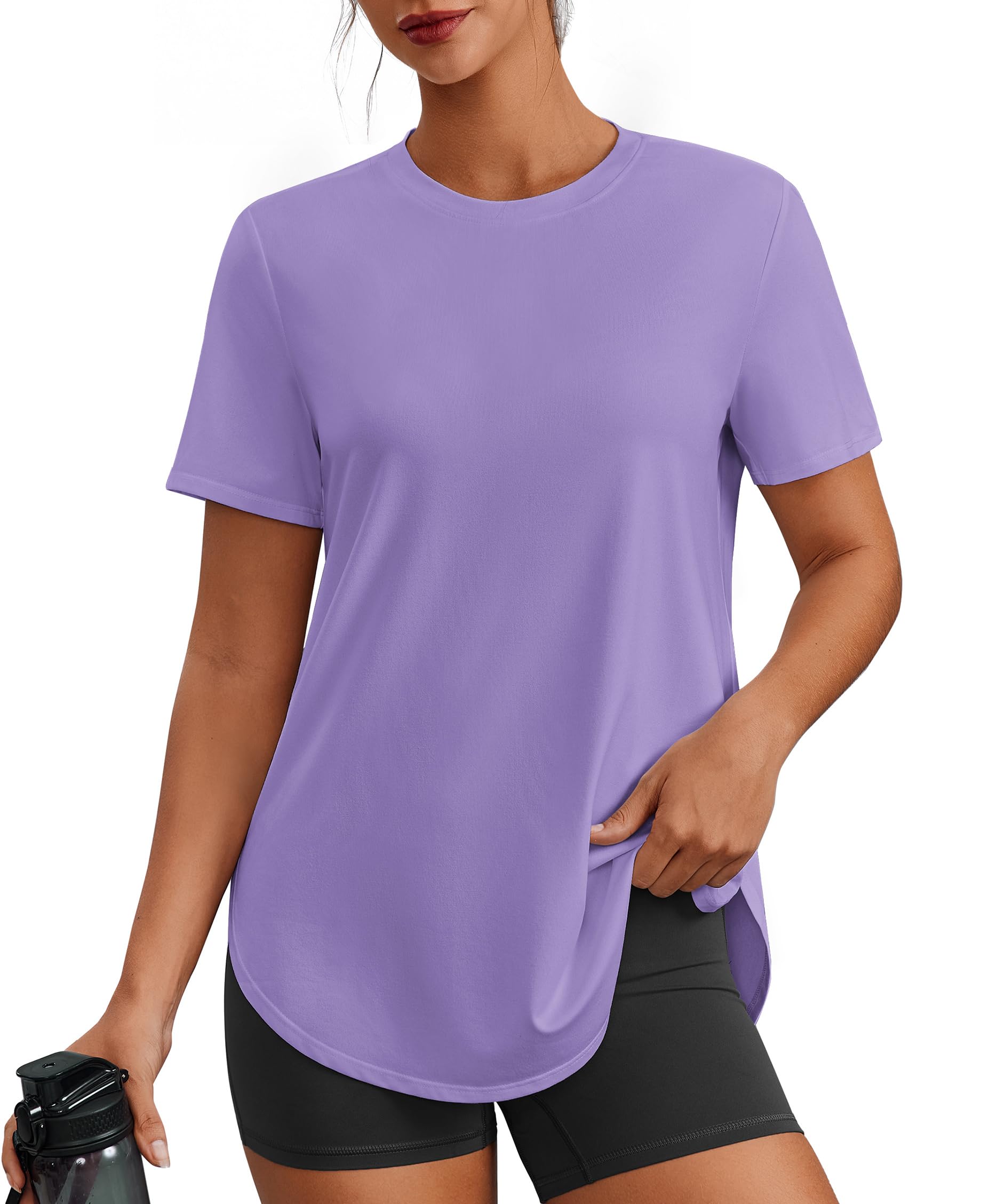 PINSPARK Workout Tops for Women Short Sleeve Athletic Shirts UPF 50+ Quick Dry Running Outfits for Exercise Gym Hiking S-3XL