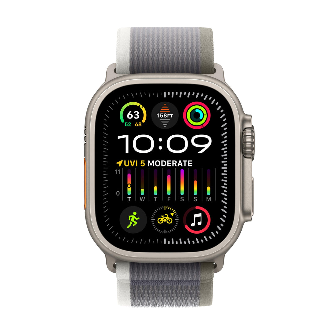 Apple Watch Ultra 2 [GPS + Cellular 49mm] Smartwatch with Rugged Titanium Case & Blue/Black Trail Loop S/M. Fitness Tracker, Precision GPS, Action Button, Extra-Long Battery Life