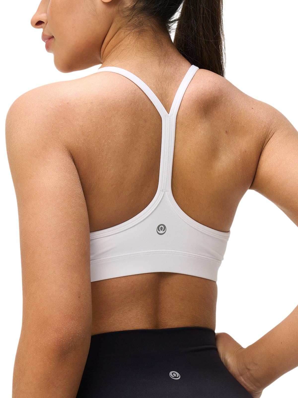 Womens Y Back Padded Sports Bra Strappy U Neck Butter Soft Low Impact Workout Bras Yoga Pilates Walking