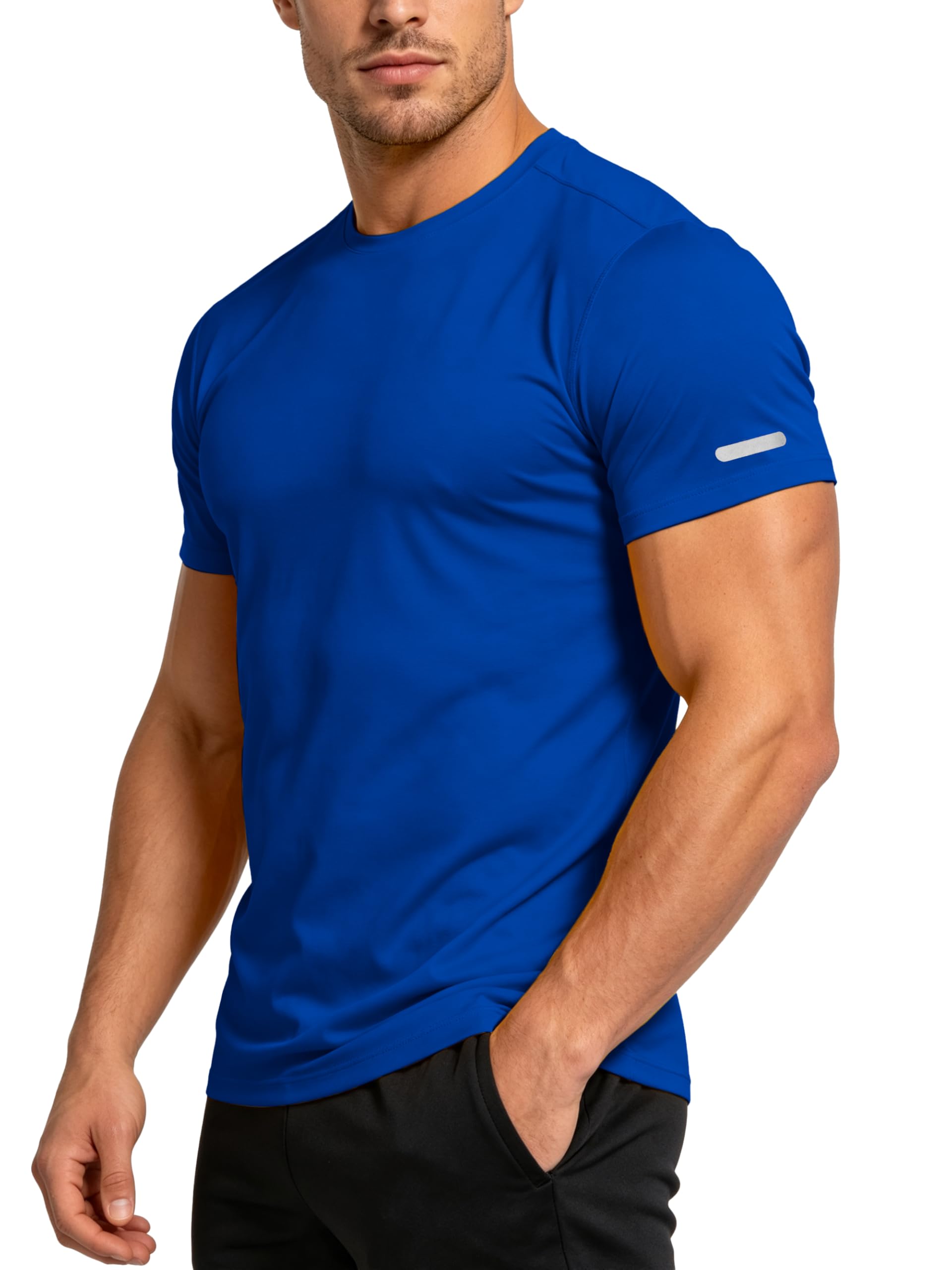 Workout Shirts Men Moisture Wicking Quick Dry Running Short Sleeve | Breathable high elasticity gym activewear tee durable lightweight athletic fit performance tshirt
