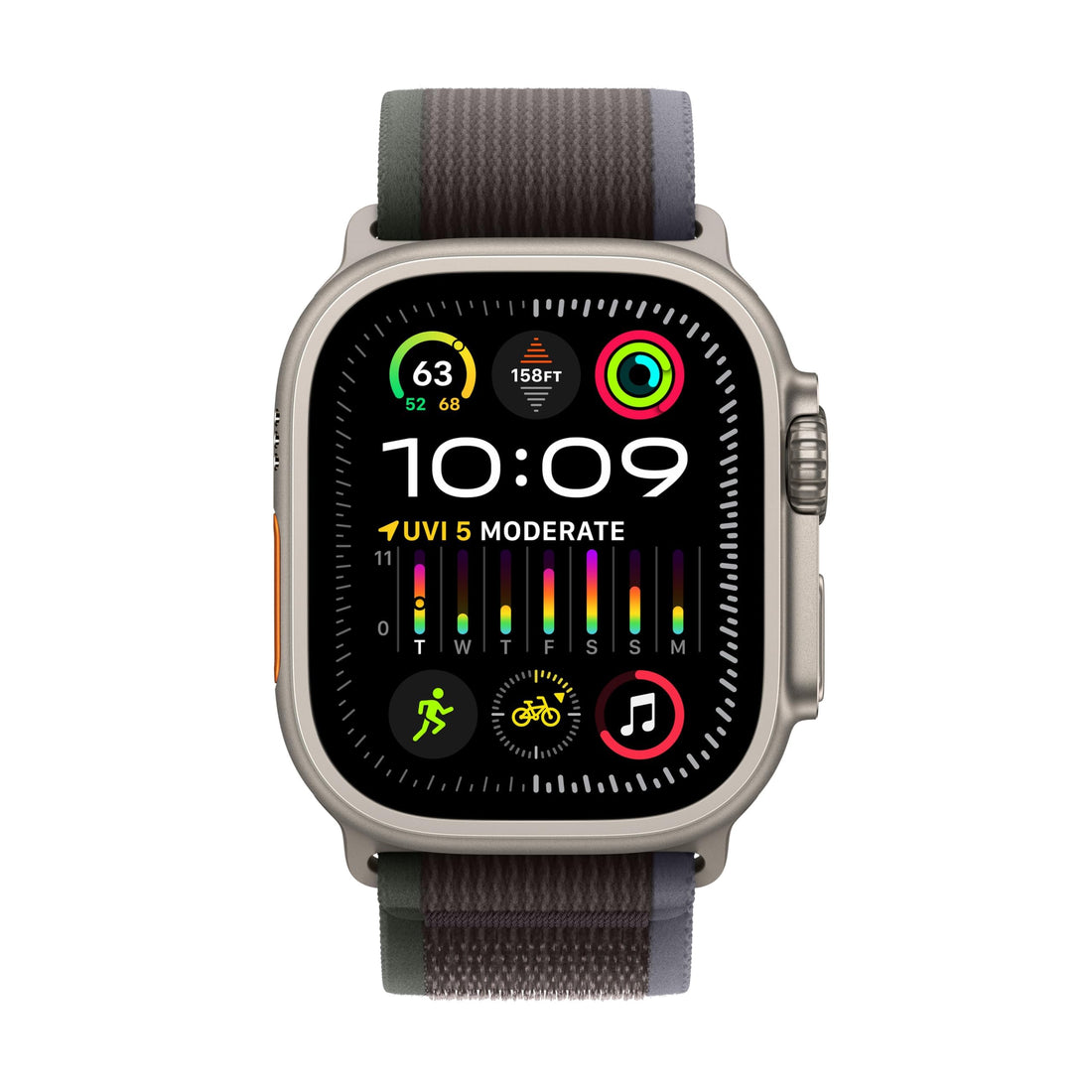 Apple Watch Ultra 2 [GPS + Cellular, 49mm] - Titanium Case with Blue Ocean Band, One Size (Renewed)