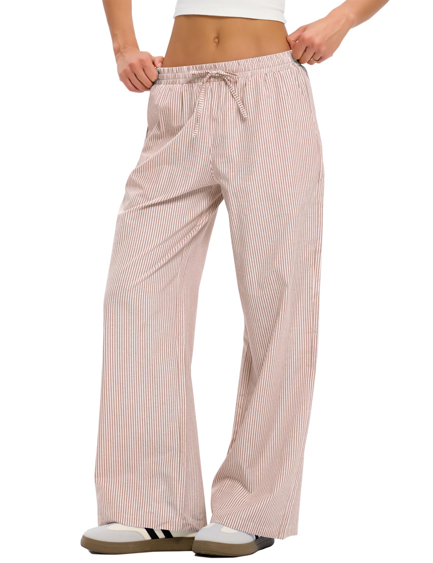 LOMON Striped Gingham Pants Women Summer Fall Pajamas Lounge Boxer Bottoms