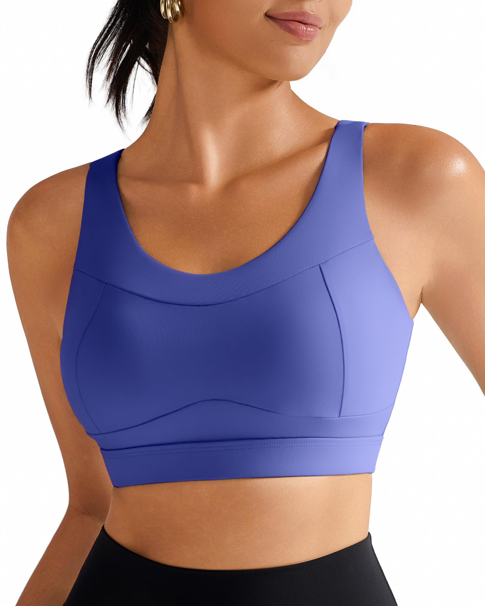 RUNNING GIRL High Impact Sports Bras for Women,Racerback Running Bra Workout Crop Tank Tops Longline Sports Bra Push up
