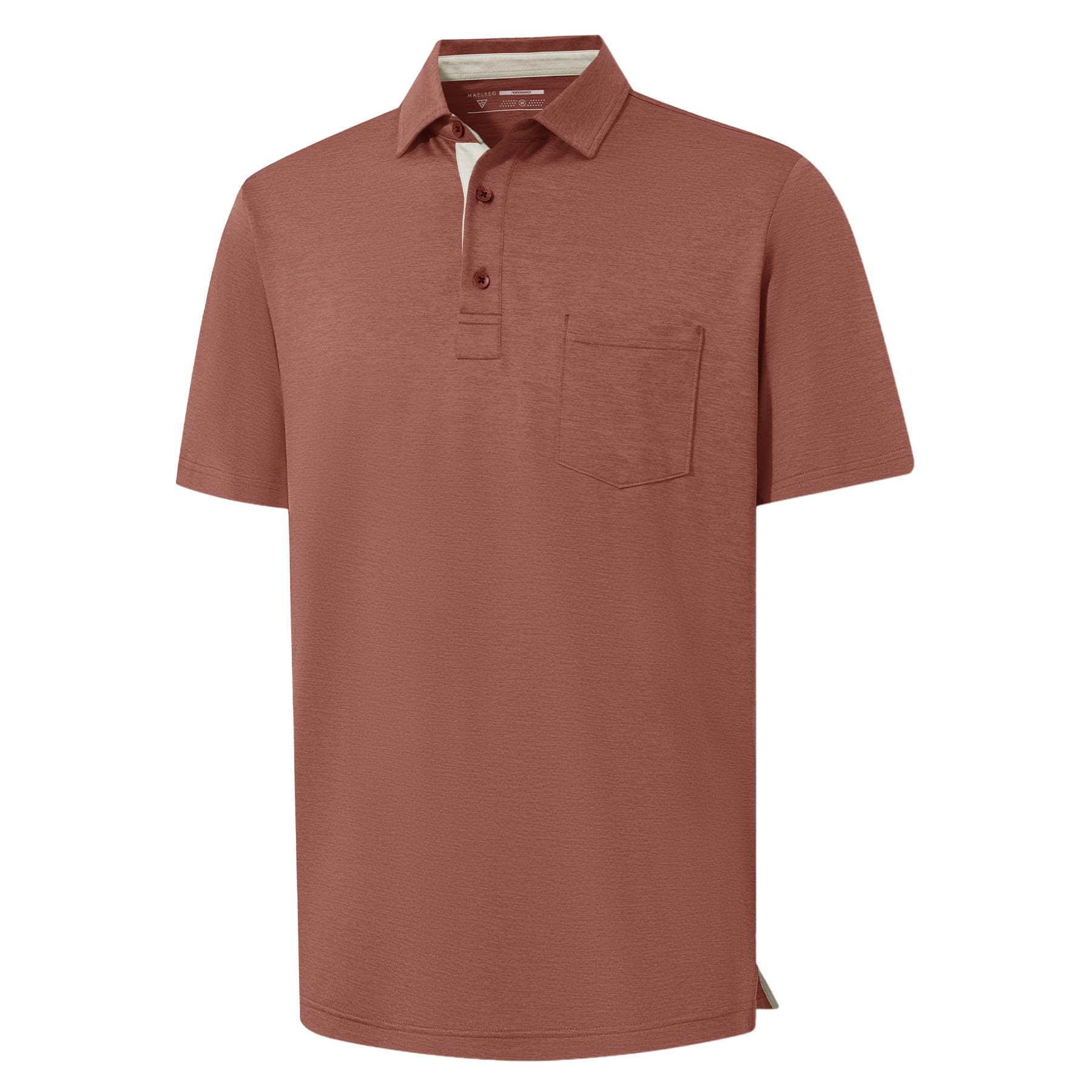 M MAELREG Golf Shirts for Men Dry Fit Performance Lightweight Heather Contrast Collar Mens Polo Shirts Short and Long Sleeve